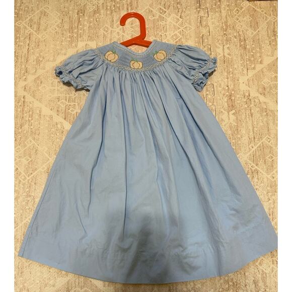 Size 3T Bishop Pumpkin Dress By Stitches Of Faith Thanksgiving - Picture 5 of 7